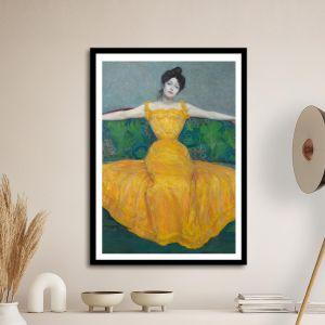 Lady with yellow dress detail, Kurzweil M, αφίσα, κάδρο