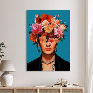 Πίνακας σε καμβά Flowered Frida new idea