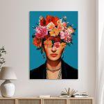 Canvas print Flowered Frida new idea