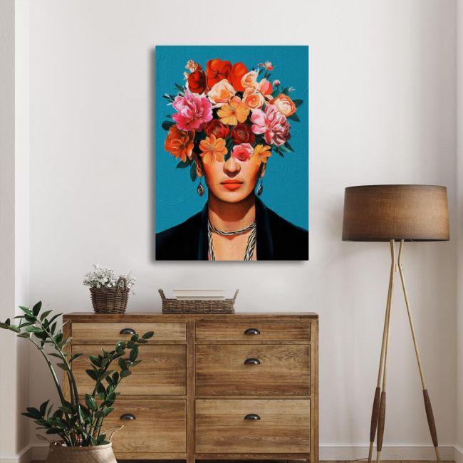 Canvas print Flowered Frida new idea