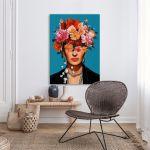 Πίνακας σε καμβά Flowered Frida new idea