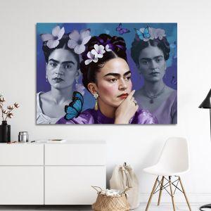Canvas print, Frida in blue palette