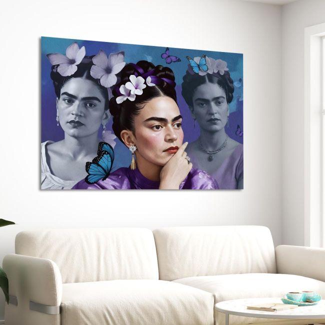 Canvas print, Frida in blue palette