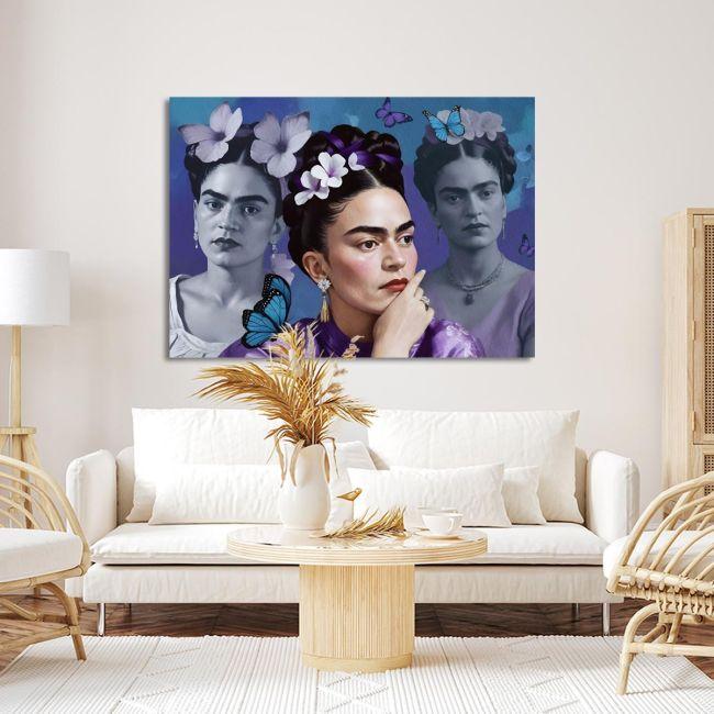 Canvas print, Frida in blue palette