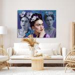 Canvas print, Frida in blue palette