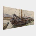 Canvas print Tjalk with rigging, Mondrian P. panoramic