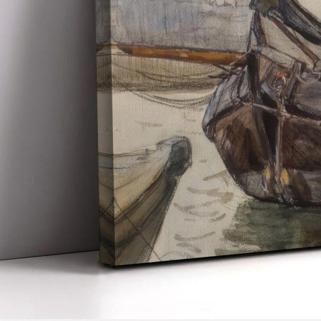 Canvas print Tjalk with rigging, Mondrian P. panoramic