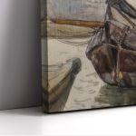 Canvas print Tjalk with rigging, Mondrian P. panoramic