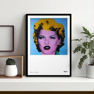 Exhibition poster, Kate Moss on display, Bansky