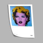 Exhibition poster, Kate Moss on display, Bansky