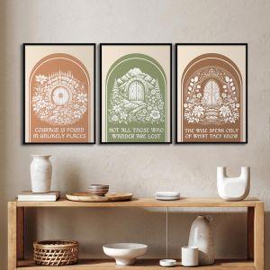 Middle Earth Wisdom, three panels poster