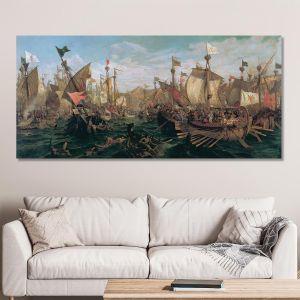 Canvas print Naval battle of Salamina Volanakis panoramic Framed canvas View 1 2