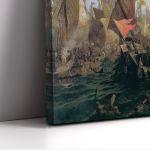 Canvas print Naval battle of Salamina, Volanakis panoramic