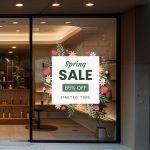 Ανοιξιάτικο Αυτοκόλλητο Spring Sale με πολύχρωμα Λουλούδια Όψη 2