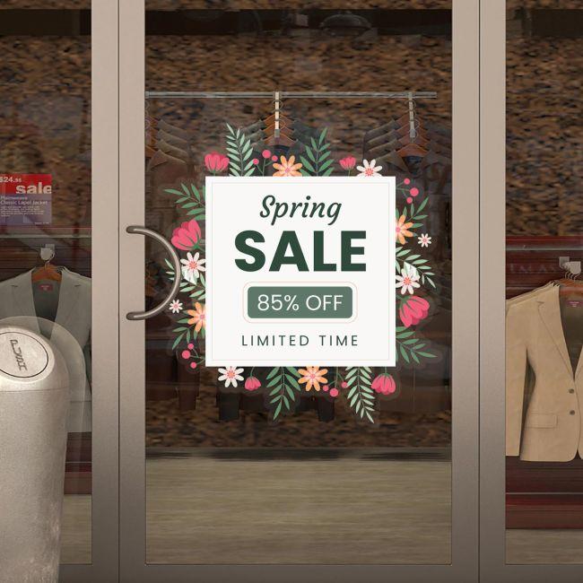 Ανοιξιάτικο αυτοκόλλητο, Spring Sale Blooming Flowers 1