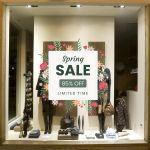 Spring Sale Blooming colorful Flowers Window Decal for Retail View 4
