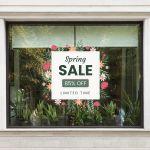 Spring Sale Blooming colorful Flowers Window Decal for Retail View 5