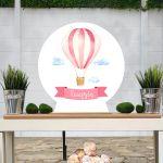 Wooden printed sign, Hot air balloon art 1