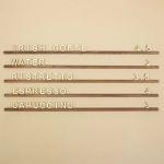 Wooden letters wall menu with solid base