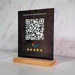 Sign plexiglass fume, QR code, rate us at google