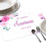 Placemat, Mauve watercolor flowers
