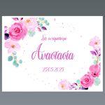 Placemat, Mauve watercolor flowers