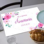 Placemat, Mauve watercolor flowers