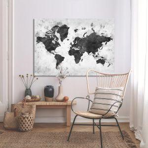 Canvas print Retro map grayscale 2