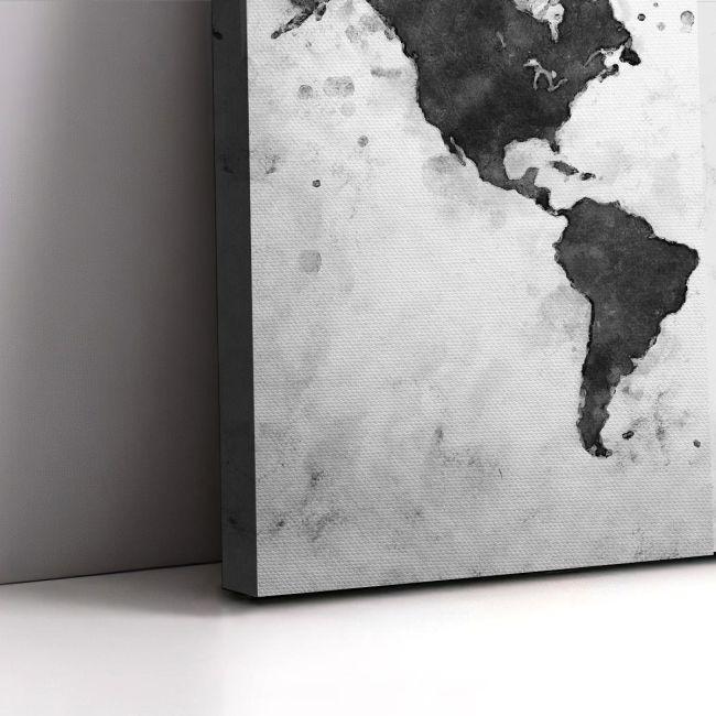 Canvas print Retro map grayscale