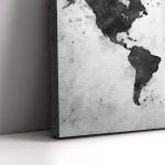 Canvas print Retro map grayscale