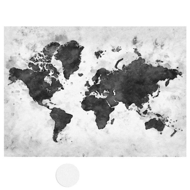 Canvas print Retro map grayscale
