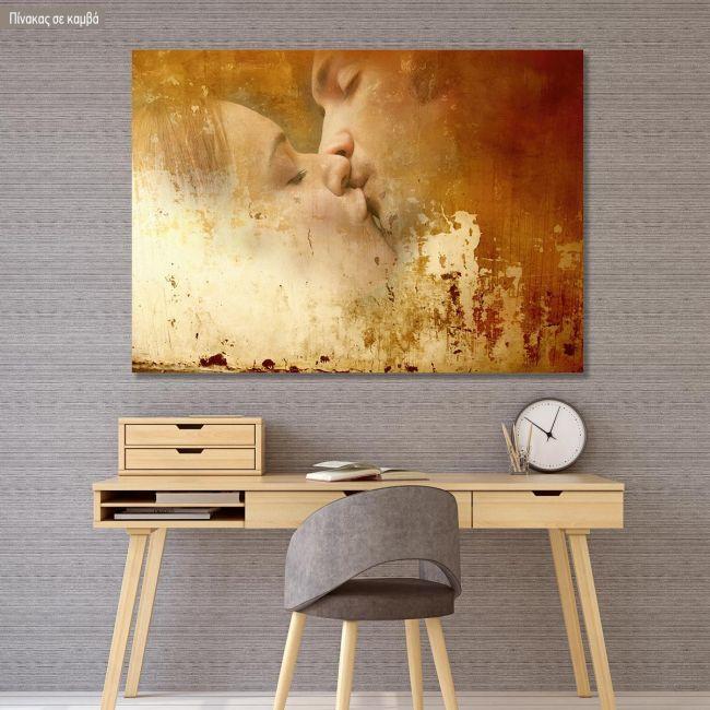 Canvas print Vintage kiss