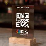Sign plexiglass fume, QR code, IRIS pay