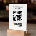 Sign plexiglass fume, QR code, IRIS payblack