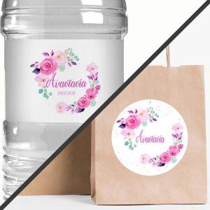 Sticker Painted flowers, purple theme