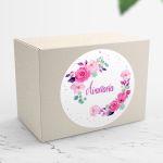 Sticker Painted flowers, purple theme