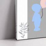 Canvas welcome to my baptism, Twins boy girl with balloons