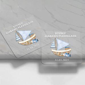 Plexiglas transparent, printed coaster personalized