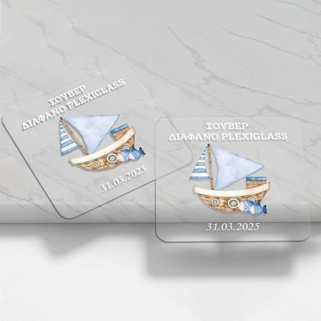 Plexiglas transparent, printed coaster personalized