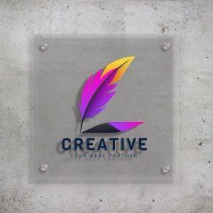 Πινακίδα εισόδου, διάφανο plexiglass, έγχρωμη εκτύπωση τετράγωνη