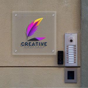 Entrance Sign, transparent plexiglass color print, square 2