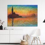 Canvas print Sunset in Venice, Monet C.