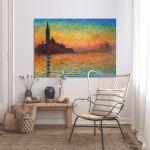 Canvas print Sunset in Venice, Monet C.