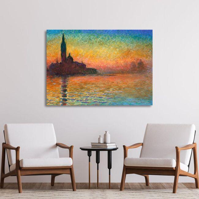 Πίνακας ζωγραφικής Sunset in Venice, Monet C.
