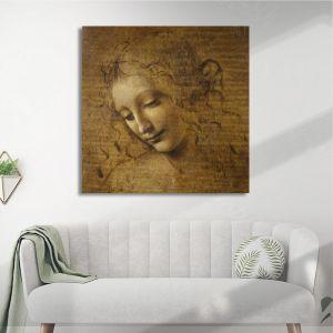 Πίνακας ζωγραφικής La Scapigliata, τετράγωνος, Leonardo da Vinci