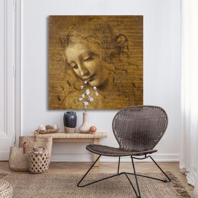 Πίνακας ζωγραφικής La Scapigliata, τετράγωνος, Leonardo da Vinci