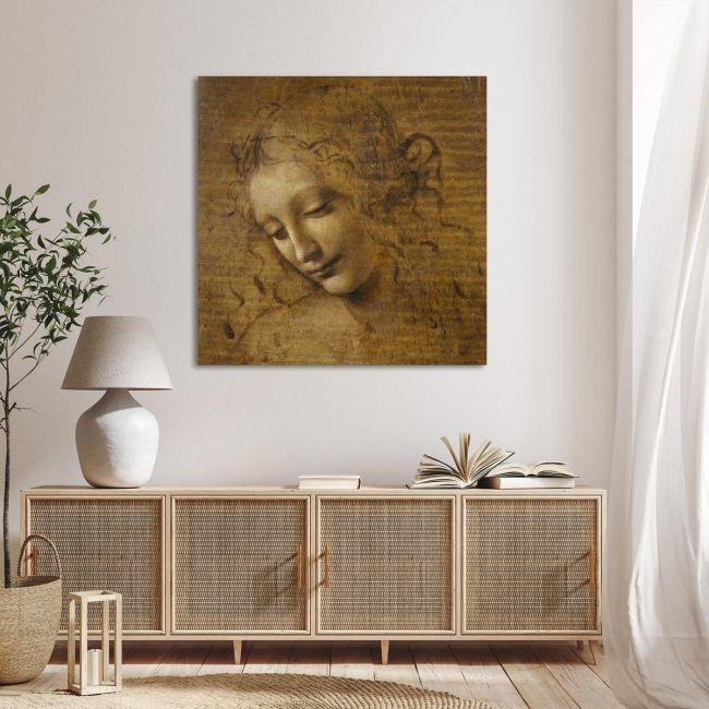 Πίνακας ζωγραφικής La Scapigliata, τετράγωνος, Leonardo da Vinci