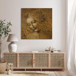 Canvas print La Scapigliata, square, Leonardo da Vinci