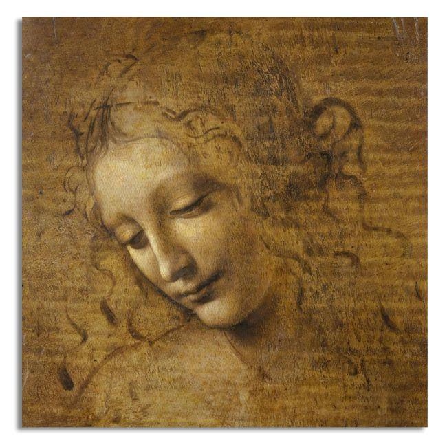 Πίνακας ζωγραφικής La Scapigliata, τετράγωνος, Leonardo da Vinci