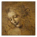 Canvas print La Scapigliata, square, Leonardo da Vinci